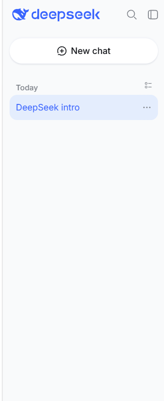 Left sidebar with New chat button and chat history